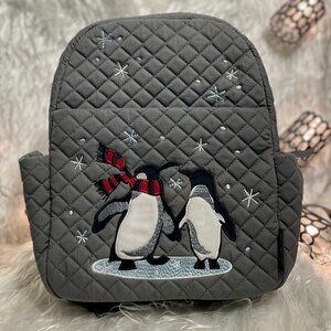 VERA BRADLEY "Small Backpack", " Penguin Pair"  in Quilted Gray - Penguins
